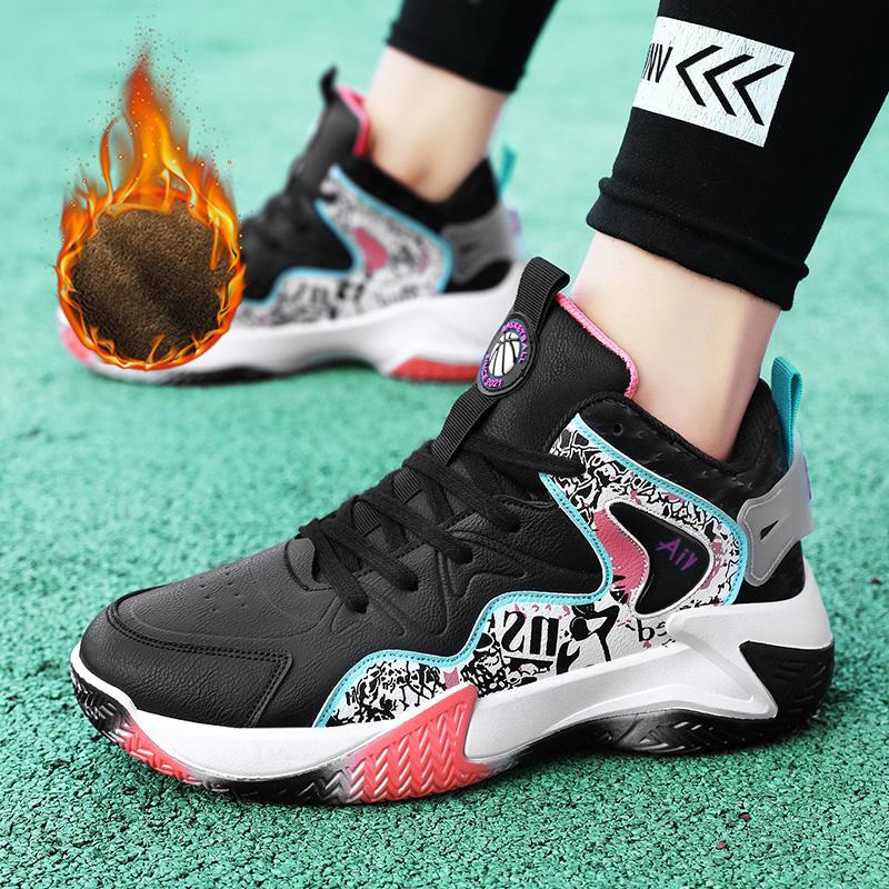 Buy Winter Warm Basketball Shoes Adult Cotton Plush Running Shoes Boys