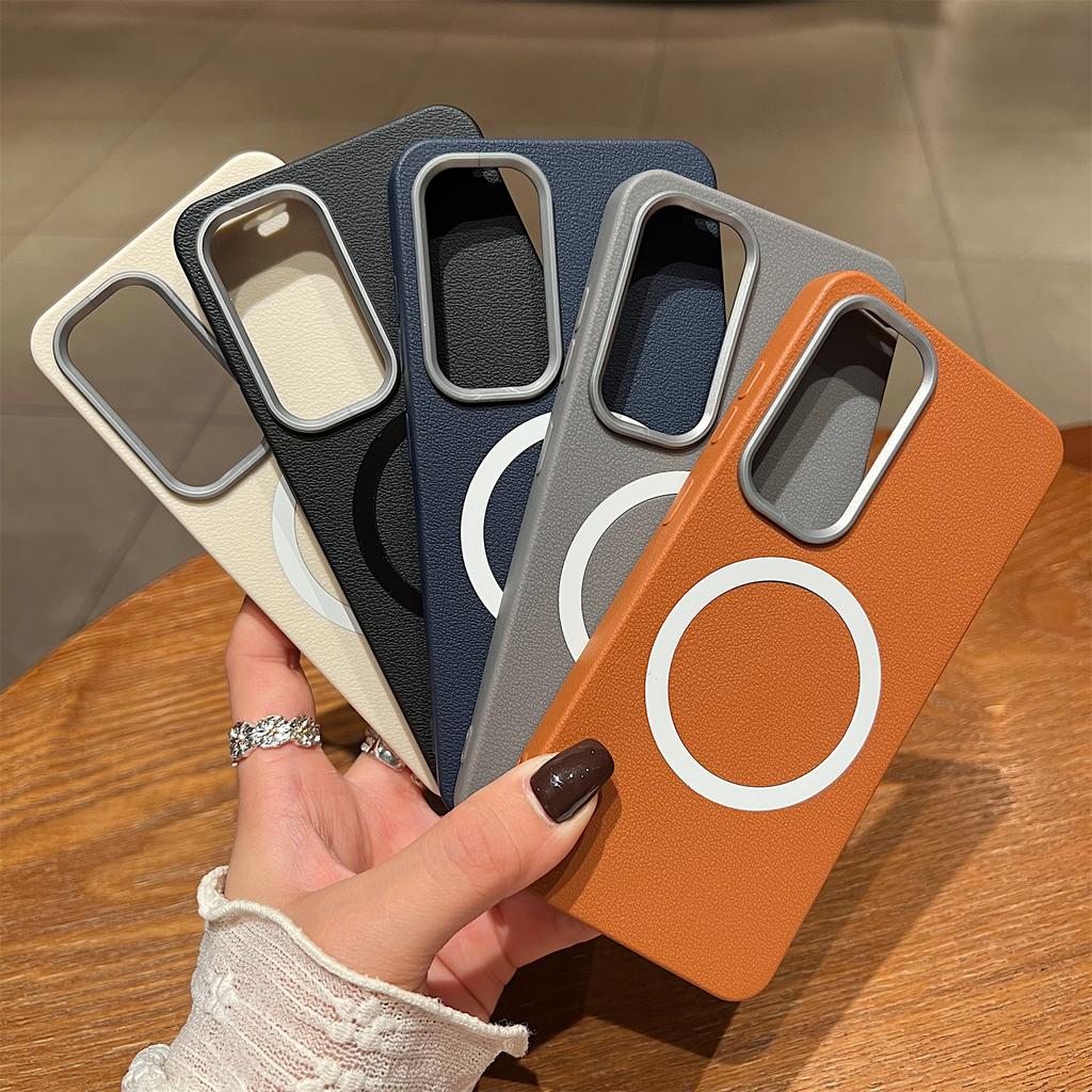 For Samsung Galaxy S25/S24 Phone Cases Leather Texture TPU Back Cover Support Wireless Charging