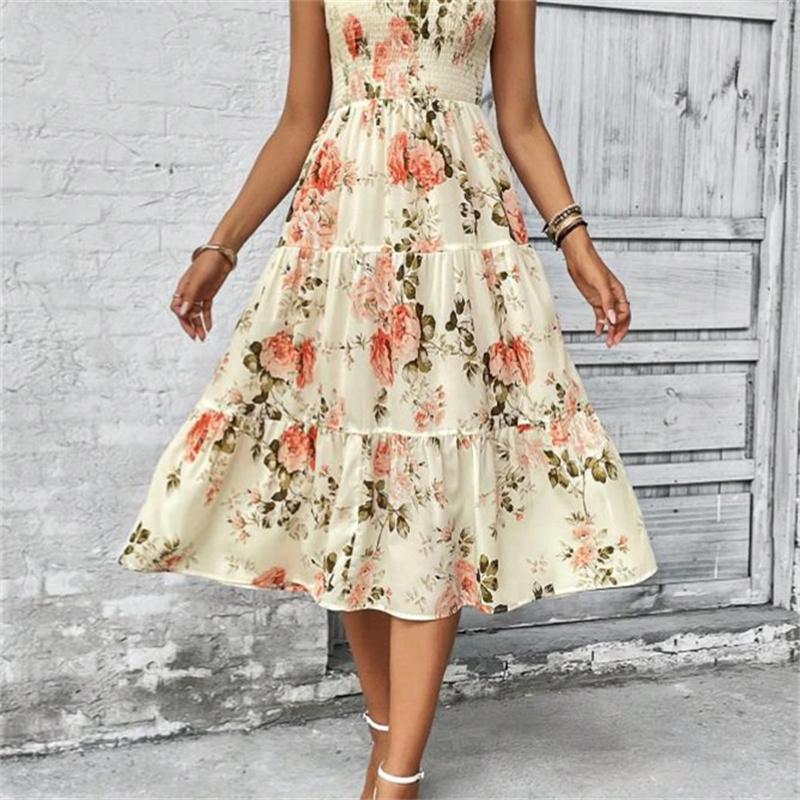Women s printed sleeveless dress S-XXXL S
