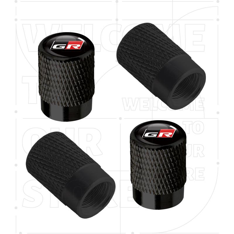 For Toyota GR Sport T Sport YARiS Hilux Camry LOGO 4pcs Car Wheel Tire Valve Aluminum Caps Tyre Stem Covers Airdust Waterproof