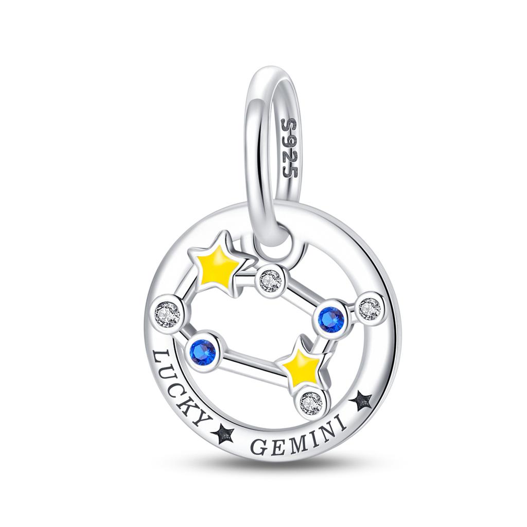 S925 Sterling Silver 12 Constellation Pendant Virgo Gemini DIY Jewelry Accessories