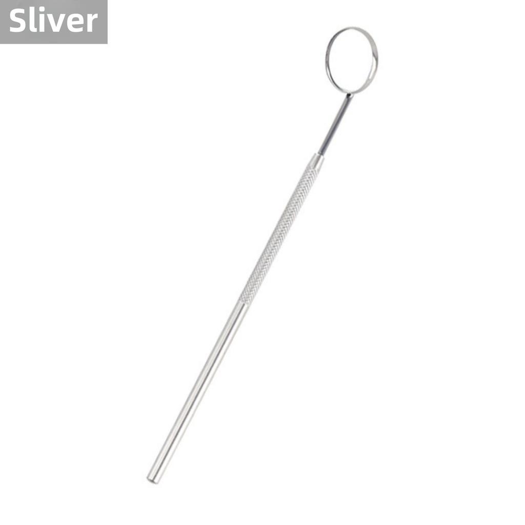 Tandlaboratorium Munsspegel Reflektor Odontoskop Multifunktionell Kontroll av Munnen Avtagbart Handtag i Rostfritt Stål 8 Färger