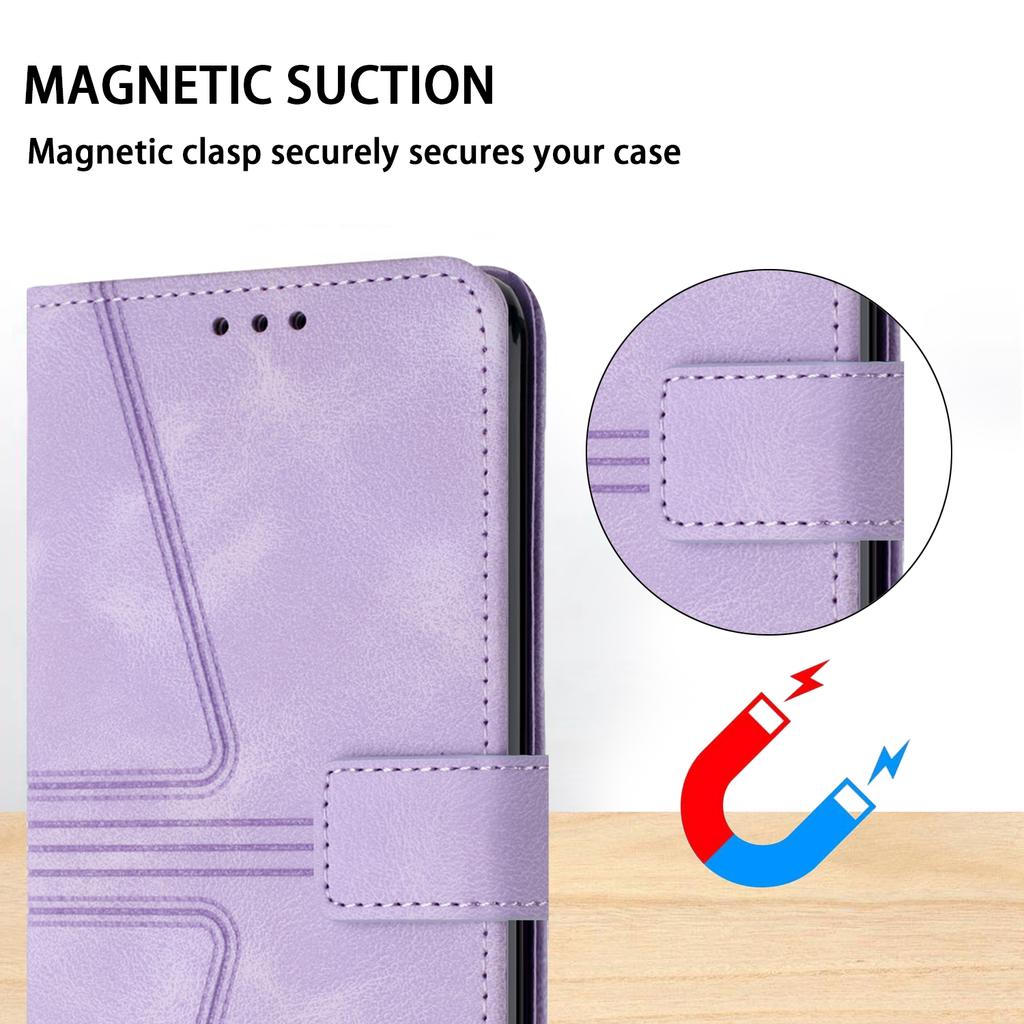 For Samsung Galaxy S23 FE Case Triangle Imprinted Anti-scratch Phone Wallet Cover