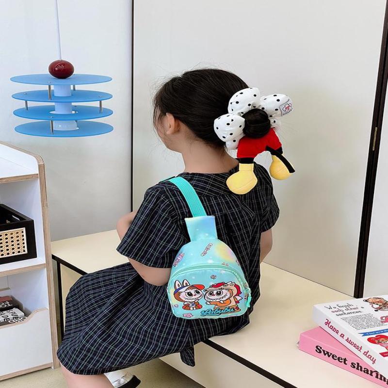 1 Piece Cartoon Anime Labubu Children Chest Bag Cute Zipper Coin Purse