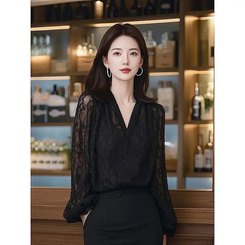 Women s Summer Long Sleeve Tops M чёрный