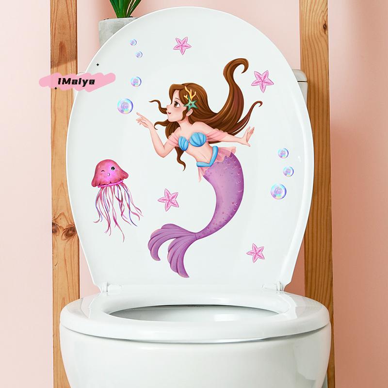 M-1PC Seabed Animals Toilet Sticker WC Self Adhesive Paintings Removable Bathroom Decal Decorative Room Decor Wall Stickers