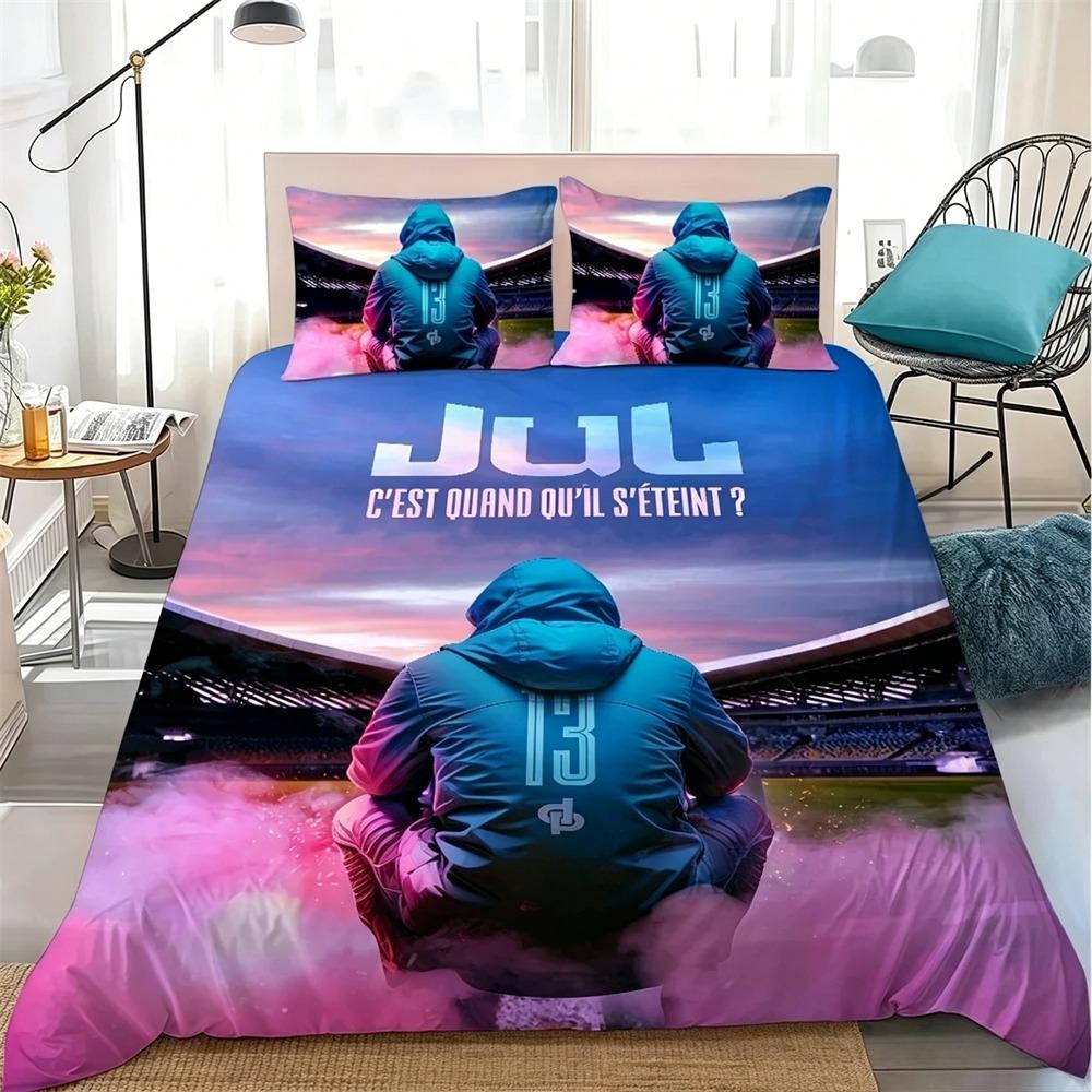 Julien Marie JUL Logo Duvet Cover Set Home Style Bedding Soft Laundry Cotton Bed 2/3 Piece Set Four Seasons Student Dormitory