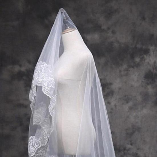 Eleganter einschichtiger weißer Ellbogenlänge Schleier mit Spitzenrand für Brautjungfern und Hochzeit 4,9 Fuß