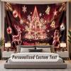 Natal (162) Tema Tapeçaria Personalizada Nome Personalizado Texto Pendurado na Parede Tapeçaria Decoração de Fundo para Casa