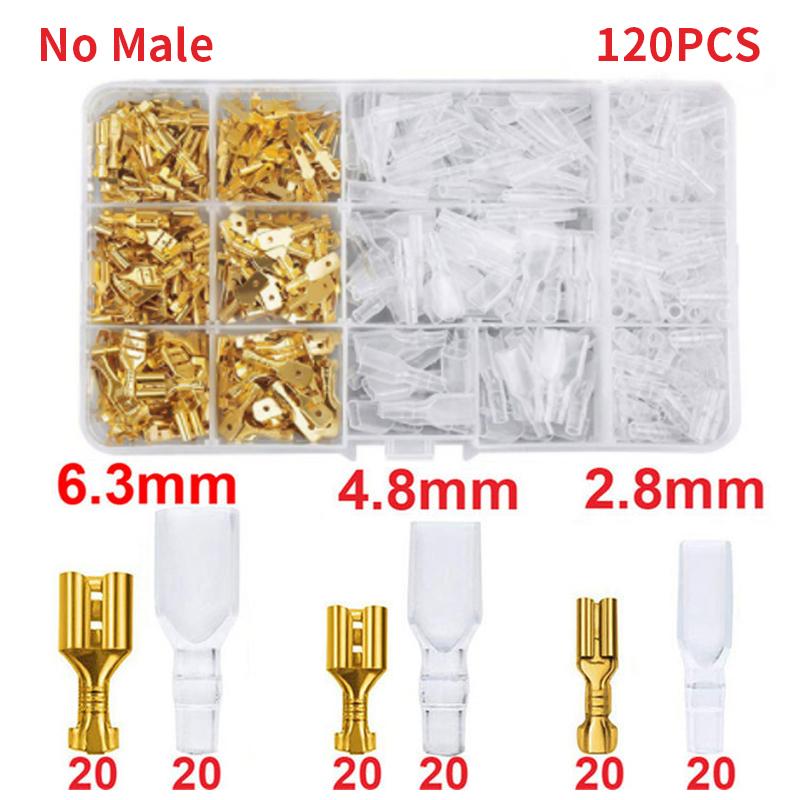 Cold Pressed Reed Terminals 2.8/4.8/6.3mm Insulated Male And Female Spade Crimp Terminals Wire And Cable Connector Combo Kit