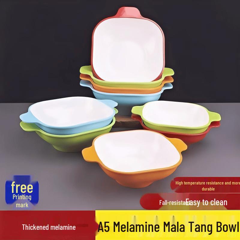 Di Ruien Melamine Double-Ear Anti-Scald Serving Bowl