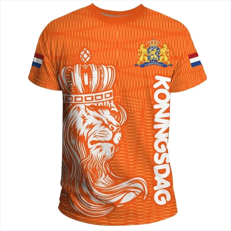 2024 Netherlands Flag 3D Printed Kids T-shirt Summer Men T-shirt Women Tees Sports Jersey T-shirts for Boys Tops Children Tops