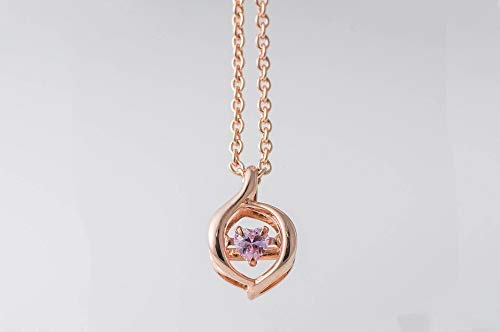 [DancingStoneStar] Heart Stone Dancing Necklace Top (Separate) SETS-8757 Pink Gold