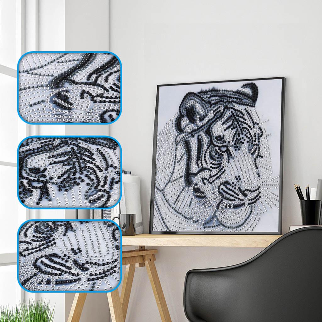 DIY 5D Partial Drill Cross Stitch Kits Crystal Rhin Fluorescent Diamond ...