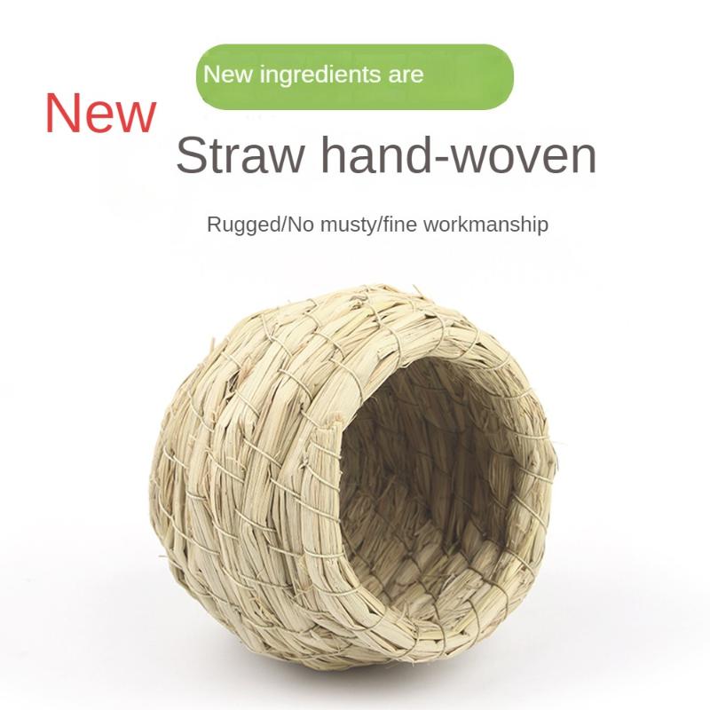 Handmade Weaving Parrot Bird Nest with Grass Nest Bird Nest Grass Weaving Nest Xuan Feng Peony Warm Egg Laying Nest