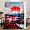 "Japanese Temple with Sakura Blossoms" Patterned Flannel Blanket Perfect for the Bedroom Living Room, Sofa, or a Little Nap