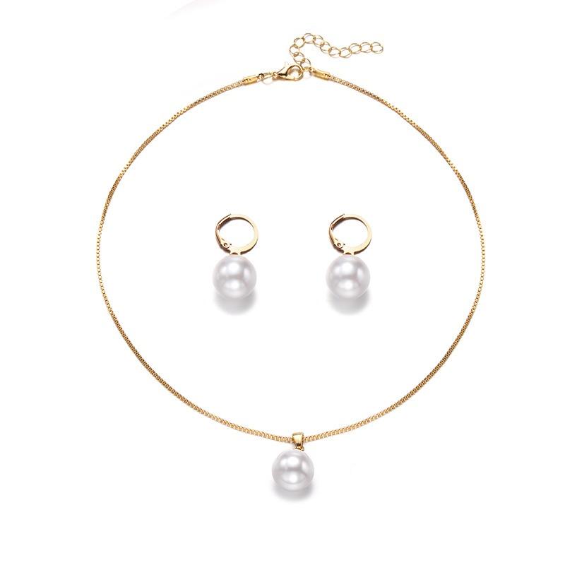 Pearl earrings necklace jewelry fashion pendant alloy light luxury niche high-end sweater chain