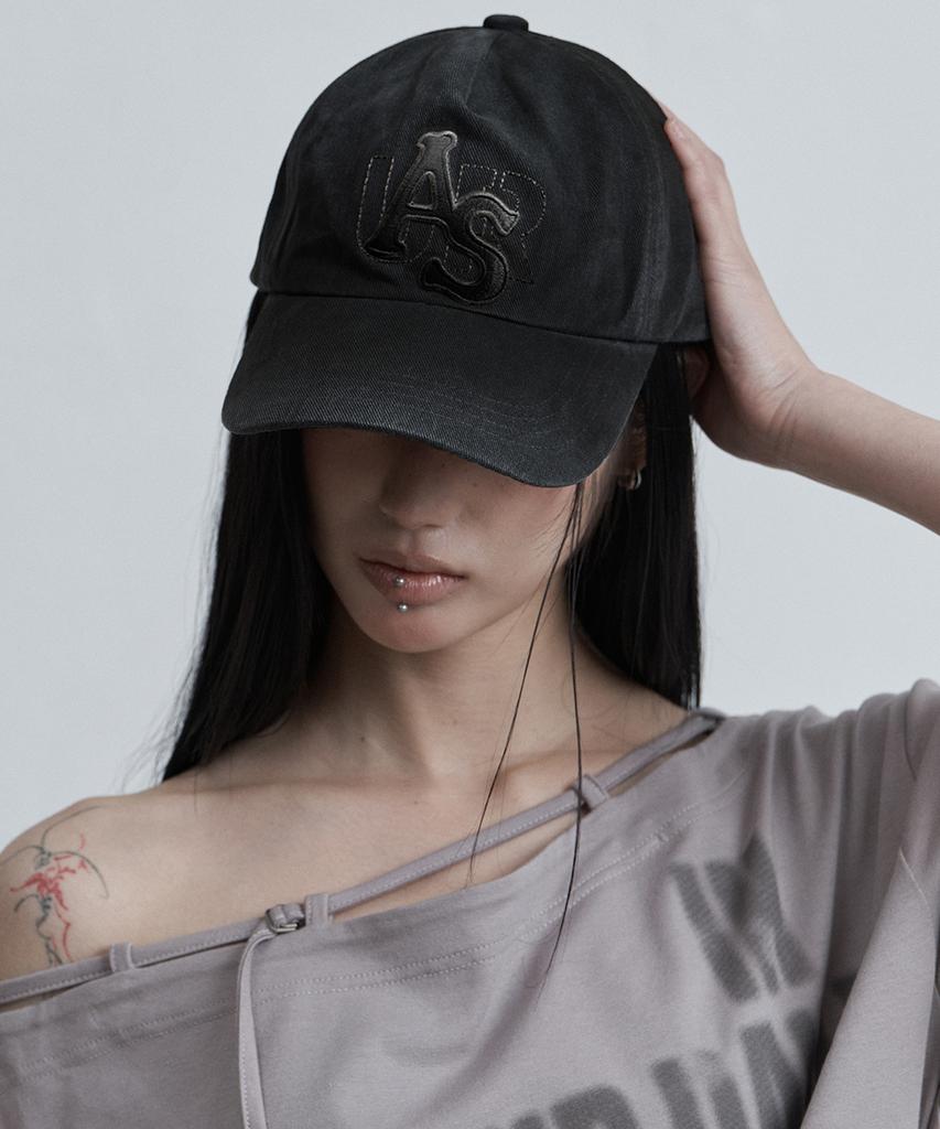 Aejeuyua Washed Logo Ball Cap Black