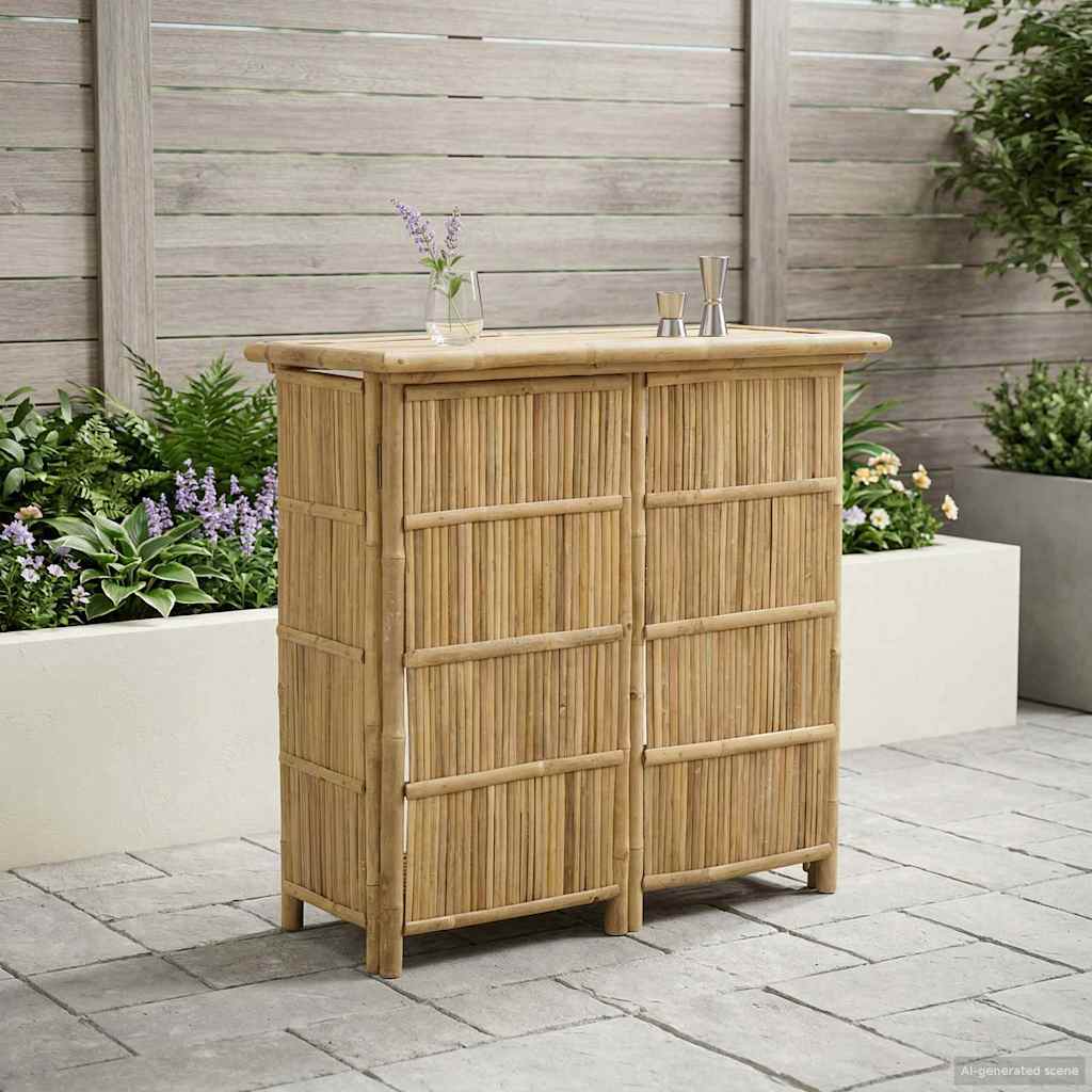 Outdoor Bar Table Natural 115 X 55 X 105 Cm Bamboo