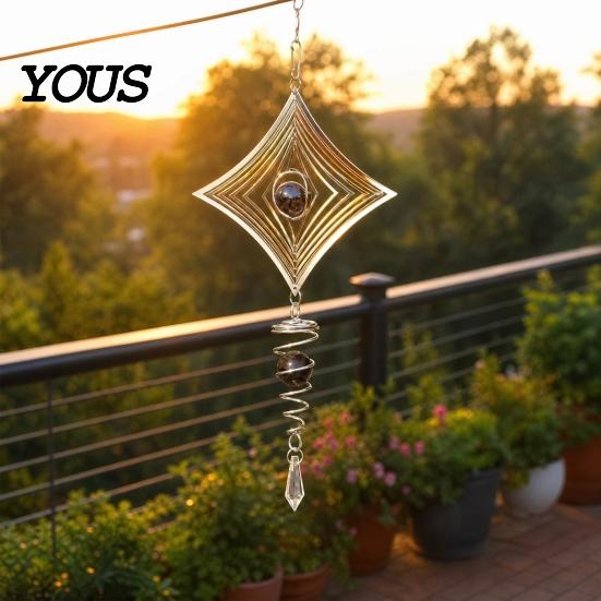 Outdoor Bird Scarer Stainless Steel Reflective Wind Spinners, Garden Decor, Sparkly Spinner, Devices Deterrent to Repellent Pendant Scare Birds