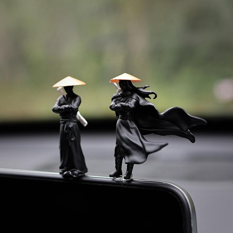 50mm Resin Mini Figuren Modell Antike Japanische Chinesische Ninja Samurai Krieger Modellierung Cool Miniatur Auto Dekoration Geschenke