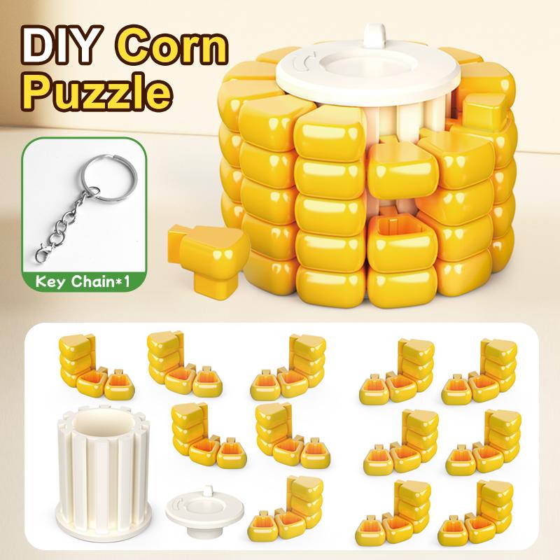 High-Standard Keychain Superior-Grade Corn Puzzle Self-Assembly First-Class Creative Superior-Grade Corn Superior-Grade Block Premium-Quality S