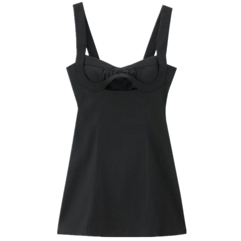 

Fashion Style 2024 Autumn New Women s Linen Blended Black Elegant Dress Short Skirt 8651396 Black L