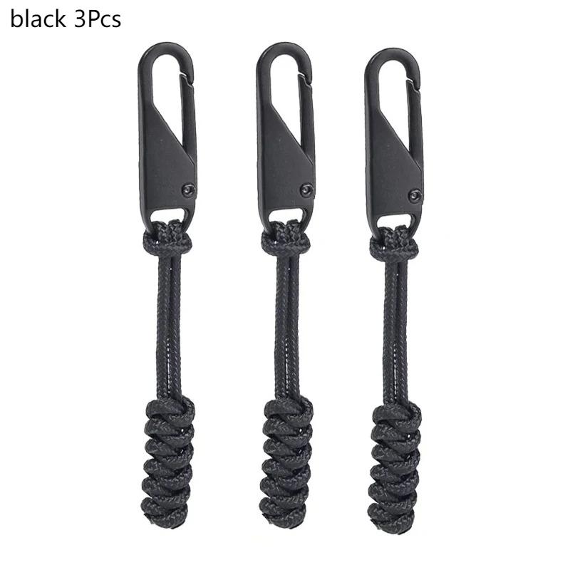 1/3/5Pcs Portable outdoor bag zipper handle woven outdoor bag zipper buckle pendant backpack clothes zipper rope