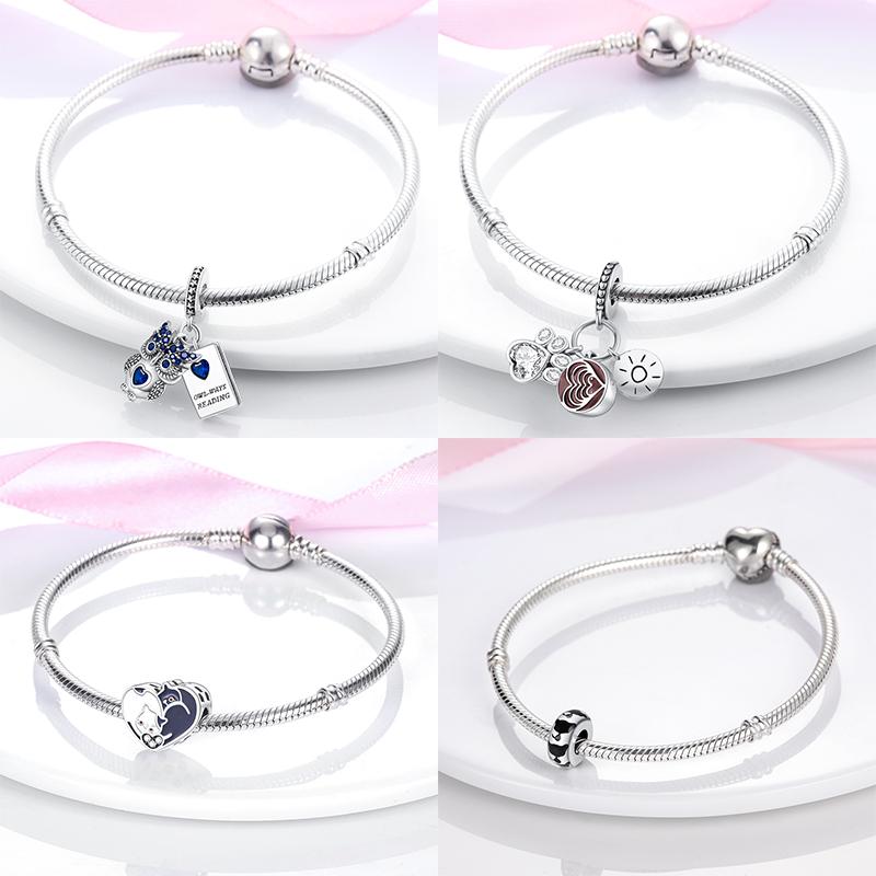 Copper Cat And Dog Series Best Friend Pendant Fit Original Bracelet Charms Bead Necklace Diy Female Jewelry