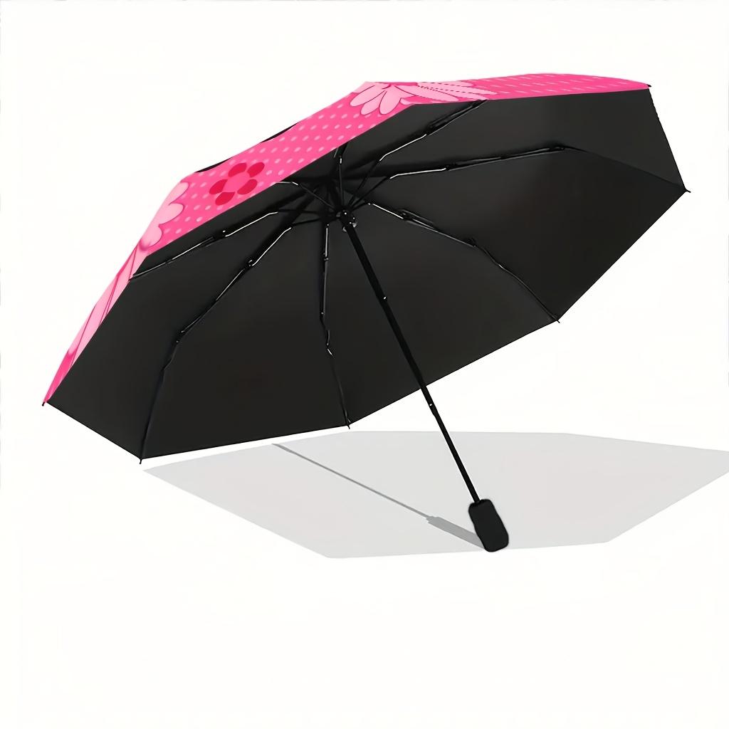 1pc Sanrio Hello Kitty Automatic Open/Close Umbrella with Cute Hello Kitty Face & Iconic Bow - Automatic Folding/Opening Umbrella,8-Rib Stur