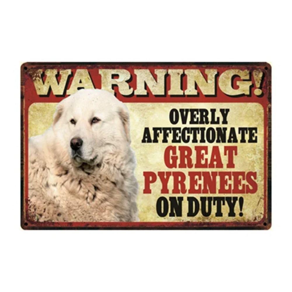 Cartel de Metal Divertido de Advertencia para Perros Decoración de Pared 20x30cm
