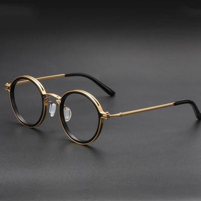 Reading Glasses  Luxury Round Frame Magnifying Glasses Clear Lens Anti Blue Light Glasses   Women Metal Reading Glasses New