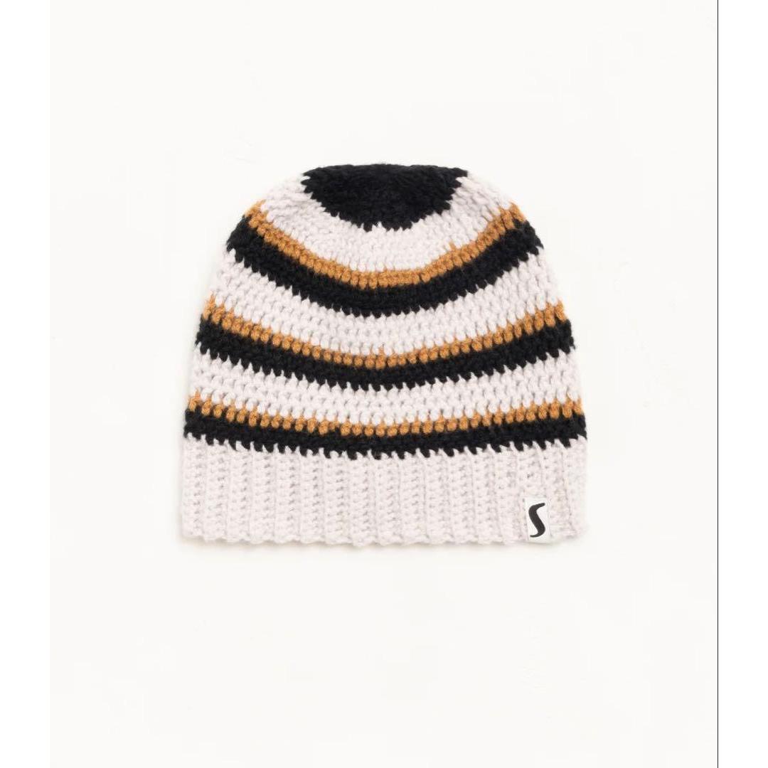 Used Stussy knit hat beanie striped pattern