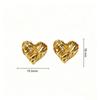 High-End Heart-Shaped Gold Earring with Stainless Steel