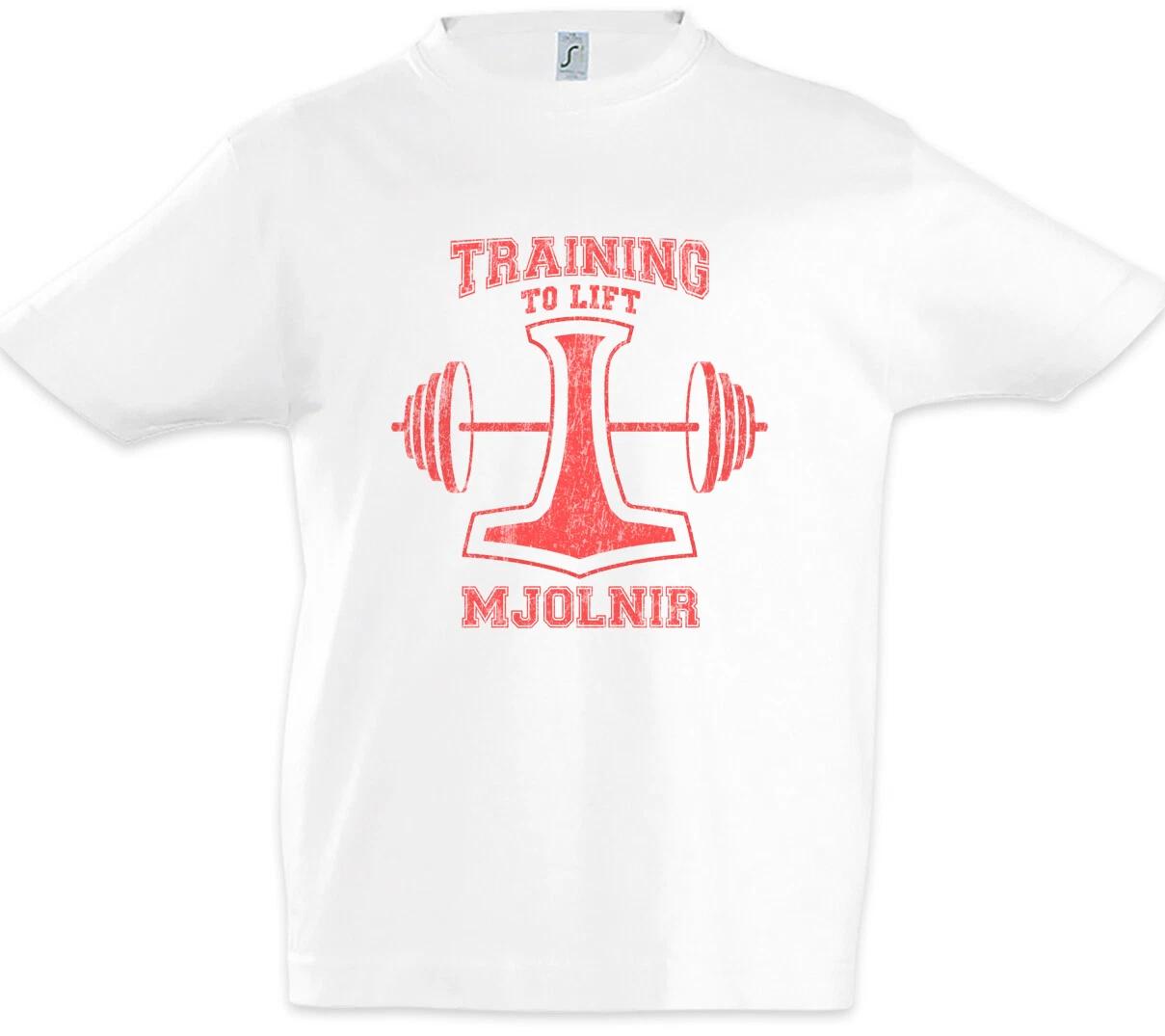 Training To Lift Mjolnir Boys T-Shirt Fun Weightlifting Vikings Vikings Hammer- 140