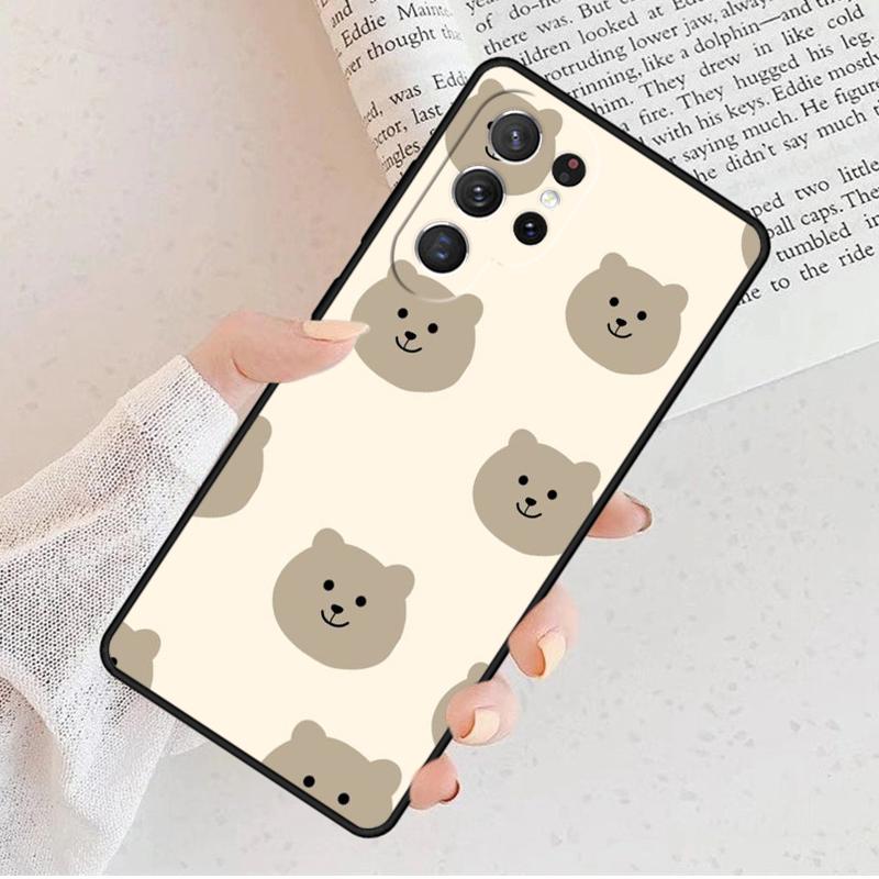 Kawaii Cute Bears Korean Phone Case For Samsung Galaxy S25 S23 S30 S8 S21 S20 FE S24 S22 Note 10 20 Plus lite Ultra