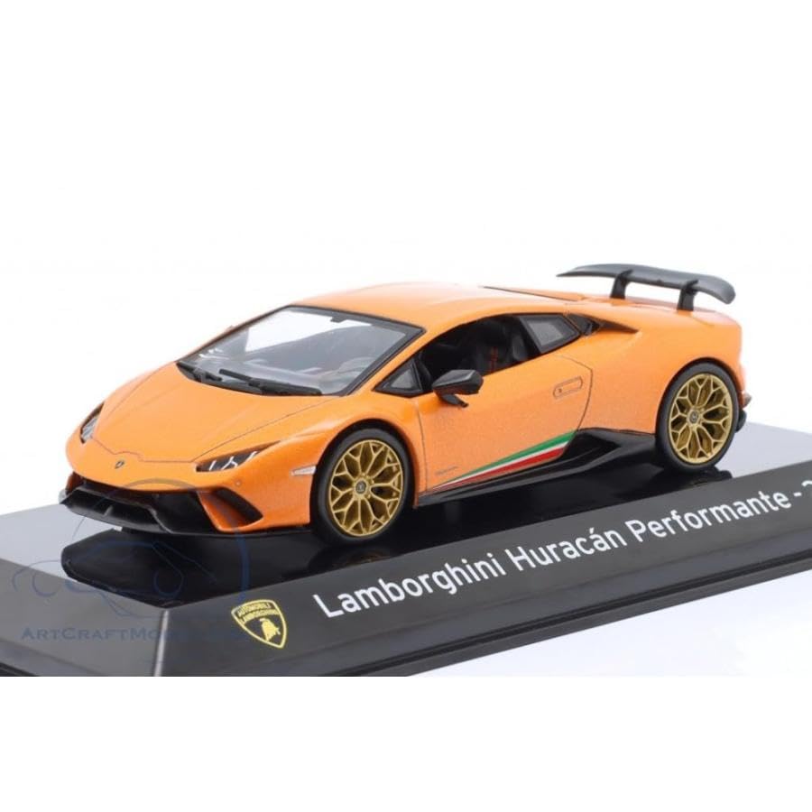 Lamborghini Huracan Performante 1/43 Scale Diecast Model Car (Orange) 2017 with Case [Parallel Import]