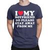 I Love My Boyfriend Shirt I Heart My Boyfriend T-Shirt for Men Casual Pure Cotton Tees O Neck Short Sleeve T Shirts Gift Tops