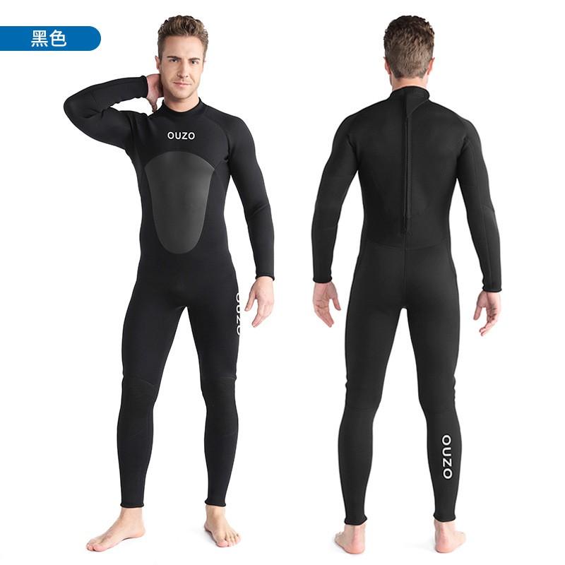 3mm Diving Suit Thickened Swimsuit Snorkeling Surfing Men's Long-sleeved Pants One-piece Wet