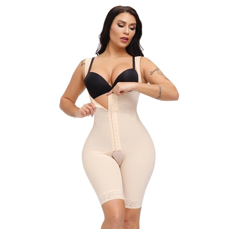 European & American Lace Body Shaping One-Piece: Hook-and-Eye Closure, Abdominal Tightening, Butt Lifting, Tight Fit, Sculpting Underwear with Bra.