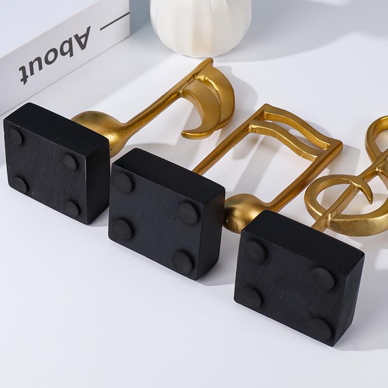 3-Piece Set of Musical Note Sculptures, Resin Figurines Decoration, Home Decorative Ornaments for Bedroom, Study, and Office