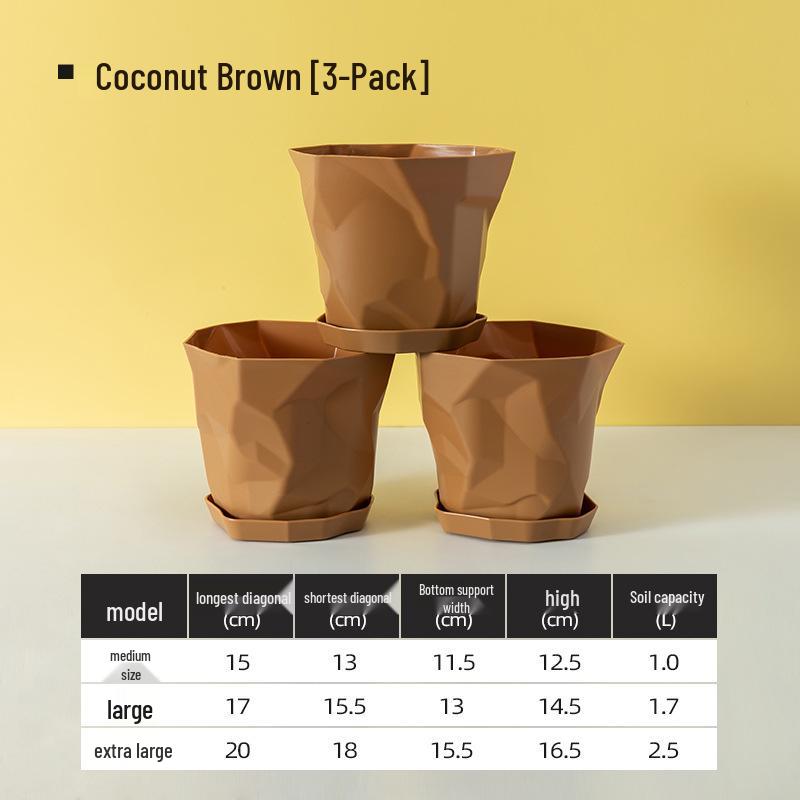 Nordic Imitation Ceramic Plastic Succulent Pots - Durable, Thickened, Large & Small Sizes for Effective Root Control