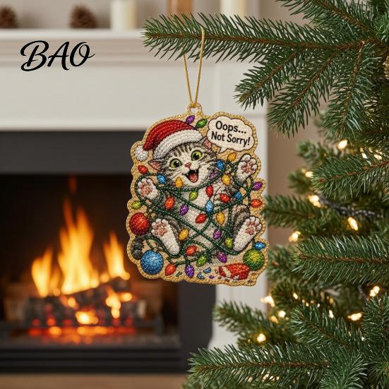 Holiday Home Decoration Making Christmas Hanging Faux Pearl Art Kit for Adult, DIY Bead Ornaments Painting Ornament, Handmade Craft Set Tree