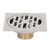 4 Inch Square Floor Drain Odor Proof Insect Proof Shallow Floor Drain with Pure Copper Core for