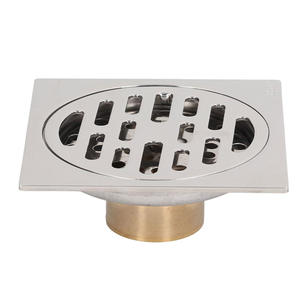 4 Inch Square Floor Drain Odor Proof Insect Proof Shallow Floor Drain with Pure Copper Core for