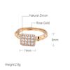 Kinel Full Paved Shiny Zircon Rings For Women 585 Rose Gold Wedding Rings