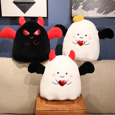 Kawaii Fat Small White/Black/Pumpkin Ghost Pillow Cushion Plush Toy Soft Doll Sweet Cute Christmas Gift