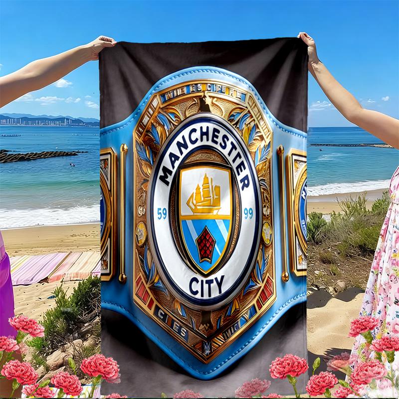 Manchester Football FC Print Beach Towel, Versatile Lightweight Absorbent Beach Towel for Pool Surf Yoga Bathroom, Perfect Birthday Holiday Gift