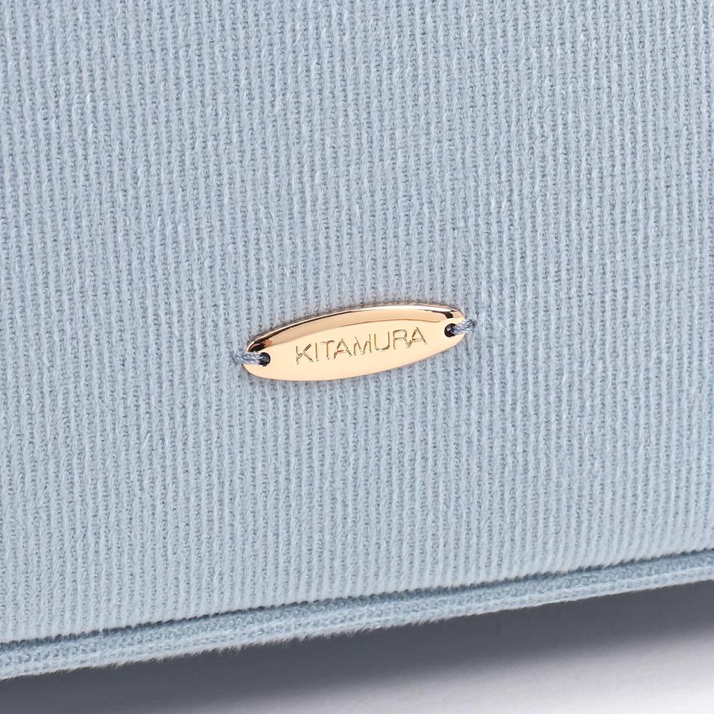 Corduroy Fabric Small Bag Ice Blue 21211 [Kitamura] Semi-shoulder D-0499 Women's [Blue]
