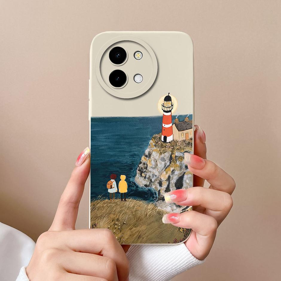 For Vivo Y38 5G Cases Love Heart Flowers Liquid Silicone TPU Shockproof Cover For VivoY200i VivoT3x Prevalent Coque Funda Shell